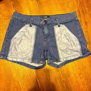 7 For All Mankind Two Tone Denim Shorts -Size 29